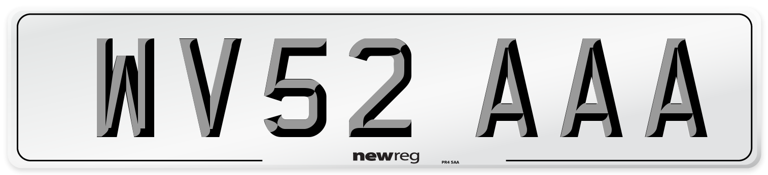 WV52 AAA Number Plate from New Reg